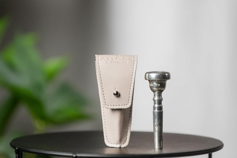 Artone Trumpet MOUTHPIECE POUCH. Single holder for trumpet mouthpieces, crafted from Faux leather case. Protective mouthpiece bag Secure storage. Gift for trumpeter. Trumpet accessories (Beige, Pouch Single) - Image 4